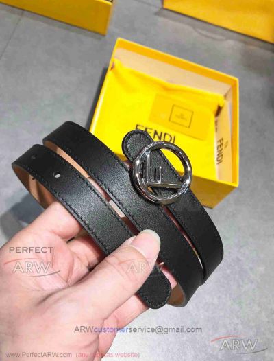 Perfect Fendi Belt Replica Online - Black Leather SS Buckle